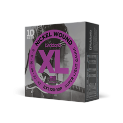 D'addario 09-42 Super Light, XL Nickel Electric Guitar Strings 10-Pack EXL120-10P