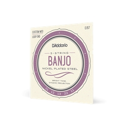 D'addario SET BANJO NICKEL CUSTOM MED EJ57