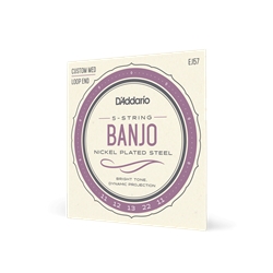 D'addario SET BANJO NICKEL CUSTOM MED EJ57