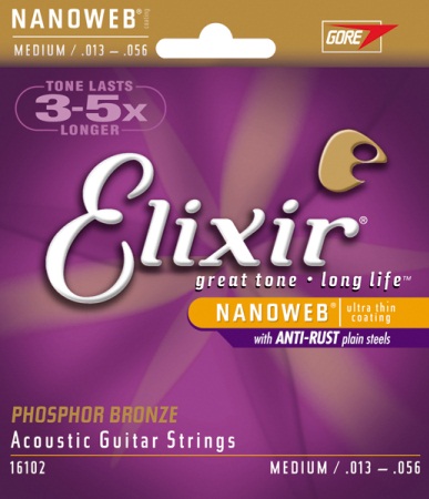 Elixir Phosphor Bronze Nanoweb Medium 16102