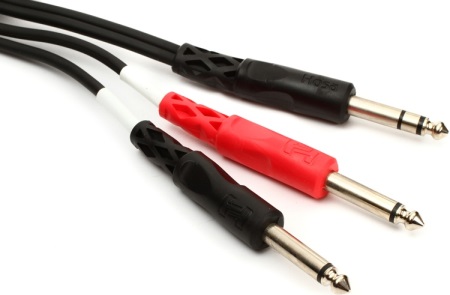 Hosa Send/Return Cable 1/4" TRS to 2)1/4"  TS- 6.6' STP202