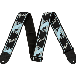 Fender 2" Monogrammed Strap, Black/Light Grey/Blue 0990681502