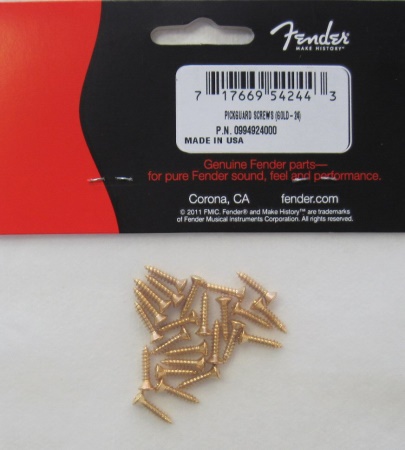 Fender Screws, Pickguard Mounting, Gold (24) 0994924000