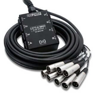 Hosa Pro-Conex Little Bro' Sub Snake,8 x XLR Sends and No Returns, 50 ft SH-8X0-50