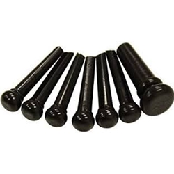 D'andrea Six Pack black bridge pins - Black (no dot) w/ endpin 6BRBK