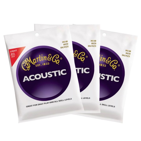 Martin 3 Pack M140 Light Gauge String Set 41M140PK3