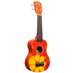 Amahi DDUK5 Ukulele Orange Flower Design