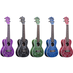 Amahi C-27 Purple Classic Quilted Ash Ukulele