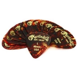 Martin 351 size .46mm Light Pick - 12 pack, Tortoise 18A0049