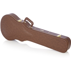 Gator Deluxe Wood Case for Single-Cutaway Guitars such as Gibson Les Paul; Vintage Brown Exterior GW-LP-BROWN