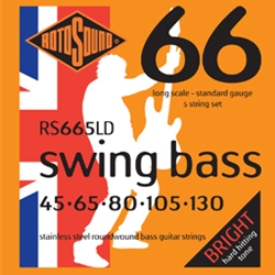 Rotosound Stainless Roundwound 5 String Bass Set - .045-.130 RS665LD