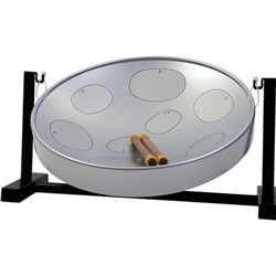 Panyard Jumbie Jam Steel Drum Kit - Table Top Stand - Silver Pan (G) W1084
