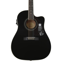 2023 Epiphone J-45 EC Studio Ebony Acoustic Electric Guitar EE2SEBNH3