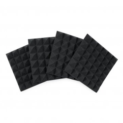 Frameworks Four (4) Pack of 2”-Thick Acoustic Foam Pyramid Panels 12”x12” – Charcoal Color GFW-ACPNL1212PCHA-4PK