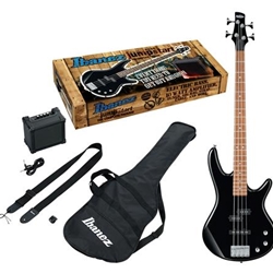 Ibanez IJSR190NBKN Electric Bass Package (Black Night) Guitar & Amp