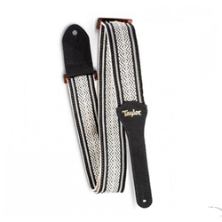 Taylor Academy Guitar Strap - White/Black Jaquard Cotton Strap A200-06