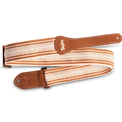 Taylor 2" Academy Jacquard Cotton Guitar Strap - White/Brown A200-03