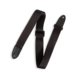 Levys Levy's 1.5" kids black guitar strap with black leather ends. MPJR-BLK
