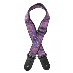 Stagg Woven nylon guitar strap with pink paisley pattern SWO-PSLY1PNK