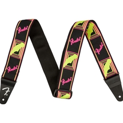 Fender Neon Monogrammed Strap, Yellow/Pink 0990681304