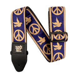 Ernie Ball Navy Blue and Beige Peace Love Dove Jacquard Strap P04699