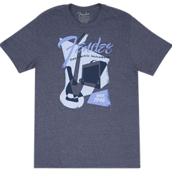 Fender Vintage Geo 1946 T-Shirt, Blue Large 9125002506