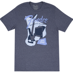 Fender Vintage Geo 1946 T-Shirt, Blue (Large Only) 9125002506