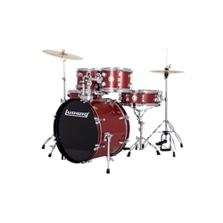 Ludwig Accent 5-piece Drum Set w/hardware & Cymbals, Red Sparkle LC19514