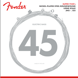 Fender 7250 5 String Bass Strings, Nickel Plated Steel, Long Scale, 7250-5M .045-.125