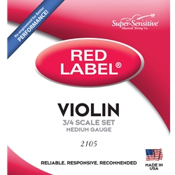 Red Label Super Sensitive 3/4 Size Violin Strings, Medium SS210-3/4