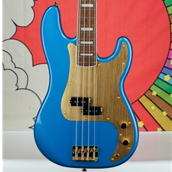 Squier 40th Anniversary Precision Bass, Gold Edition, 
Laurel Fingerboard, Gold Anodized Pickguard, Lake Placid Blue 0379430502