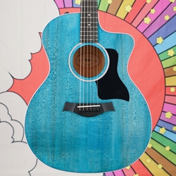 Taylor 214ce DLX LTD, Maple Trans Blue Acoustic Guitar 214CEDLX_MTB