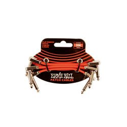 Ernie Ball FLAT RIBBON PATCH CABLE 3IN - RED - 3 PACK P06401