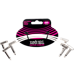 Ernie Ball FLAT RIBBON PATCH CABLE 6IN - White - 3 PACK P06385