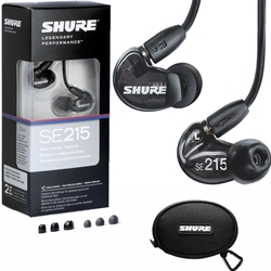 Shure SE215 Sound Isolating In-Ear Headphones, Black SE215-K