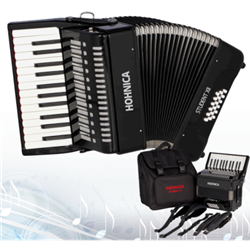 Hohner 18 Bass Student II X Piano Accordion inblack STUXII