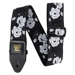 Ernie Ball CLASSIC JACQUARD GUITAR STRAP/BASS STRAP - VANILLA ROSE P05357