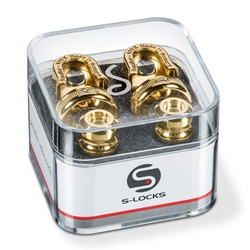 Schaller S Locks Guitar Strap Locks and Buttons (Pair) Gold 447