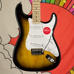 Squier Sonic Stratocaster, Maple Fingerboard, White Pickguard, 2-Color Sunburst 0373152503