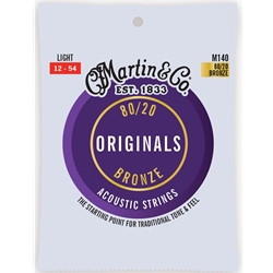 Martin M140 The Originals 80/20 Bronze Acoustic Guitar Strings Light 12-54