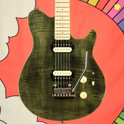 Sterling by Music Man Axis Maple Top Guitar, Maple Fretboard, Trans Black ST-AX3FM-TBK-M1