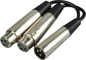 Hosa Y Cable - 1)Male XLR - 2)Female XLR YXF119