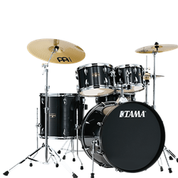 Tama Imperialstar IE52C 5-piece Complete Drum Set with Snare Drum and Meinl Cymbal - Hairline Black IE52CHBK