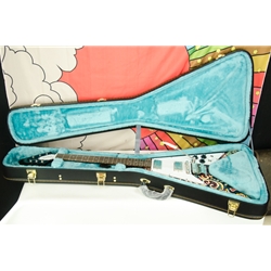 Epiphone Jimi Hendrix “Love Drops” Flying V Electric Guitar, Hard Case ECJHFVEBNH3