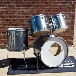 Vintage 90's Tama Rockstar Drum Kit, Japan Made, Brushed Chrome, Power Toms ISS27967