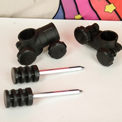Yamaha Used YAMAHA L ROD Drum Rack Clamp Arm Bar Mounts T Clamps 1.5" (set of 2) ISS28154