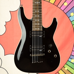 Used Schecter Omen-7 7-String Electric Guitar, Black ISS28286