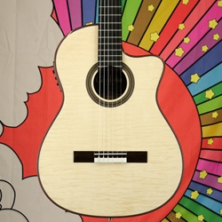 Cordoba Fusion 12 Exotic Top Acoustic-Electric Guitar, Solid Spruce & Flamed Maple, White Sands 99-750-0330