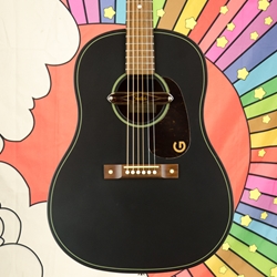 Used Gretsch Jim Dandy Deltoluxe Deluxe Acoustic Guitar w/ Pickup, Flat Black ISS28326