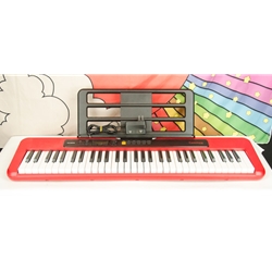 Used Casio CT-S200 (Red) 61-Key Portable Keyboard w/ AC Power Adapter & sheet-music holder ISS28409